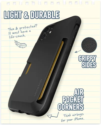Vista 4 de Smartish - Funda tipo cartera para iPhone 11, diseño de cartera volumen 1 [delgada + protectora] con tarjetero - probada para caídas con ranura