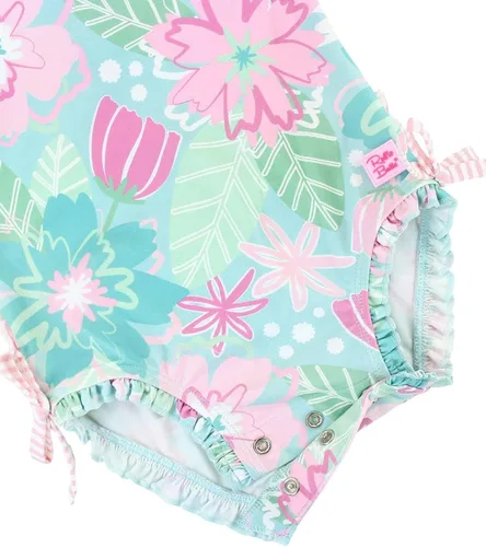Vista 6 de RuffleButts - Traje de baño de manga larga, de una pieza, para bebéniñas, con protección solar UPF 50+