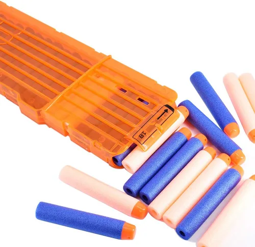 Vista 2 de pinzas para cartuchos de carga rápida, 4 unidades, 12 dardos para Nerf n-Strike Elite Blaster (naranja)