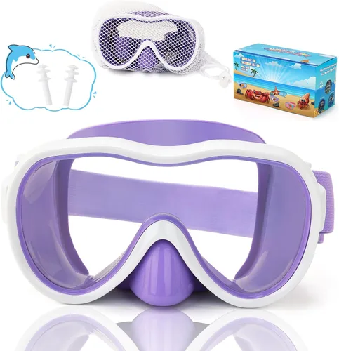 Vista 22 de iGym Gafas de natación para niños, máscara de buceo, máscara de buceo, gafas de natación con cubierta de nariz y correas elásticas cubierta y bolsa
