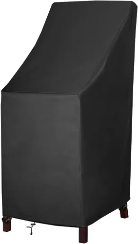Fundas para sillas de patio, respaldo alto, impermeables, 600D resistentes al agua, fundas para sillas de taburete de bar para 4 a 6 sillas de