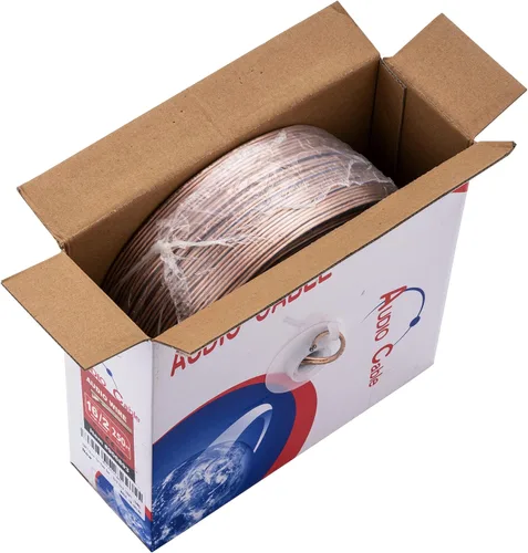 Vista 3 de Cables Direct Online Cable de altavoz calibre 14 14/2 conductores CCA (aluminio revestido de cobre), cable transparente de bajo voltaje transparente