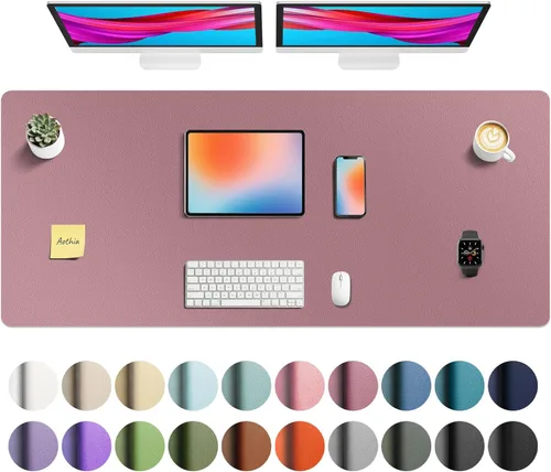 Vista 135 de Aothia - Protector de escritorio de cuero sintético grande, base antideslizante para mouse y superficie para escribir, impermeable, fácil de Agua