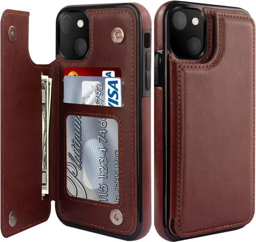 Vista 132 de LETO para iPhone 15 Pro Funda tipo cartera - Tapa tipo folio con patada - Diseños de moda - Tarjetero - Funda protectora para mujeres y niñas - 6.1