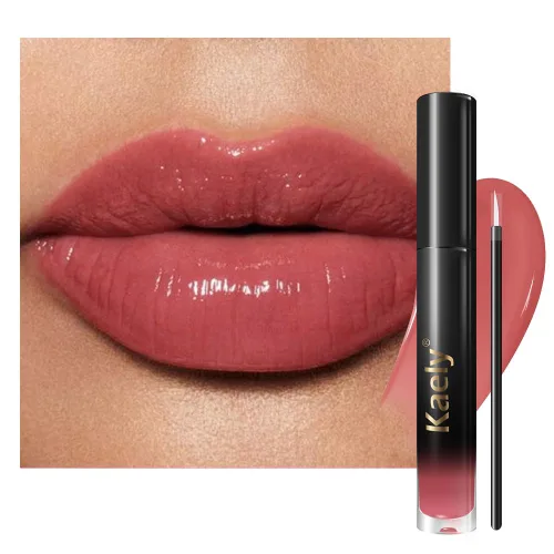 Vista 18 de Kaely Lápiz labial de larga duración que no se mueve para mujeres, maquillaje de color de labios líquido altamente pigmentado, mancha de labios