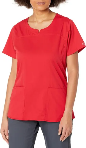Vista 9 de Wink PRO - Camiseta médica con cuello de muesca y 4 bolsillos para mujer Negro