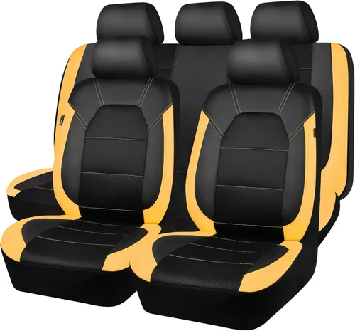 Vista 11 de CAR PASS Fundas de cuero para asientos de automóvil, cubierta universal deportiva para automóvil con esponja compuesta de 5mm