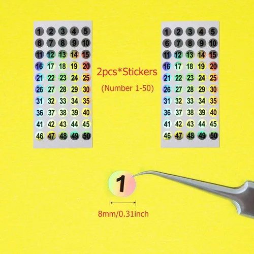 Vista 3 de Palitos de muestras de uñas con anillo para exhibición de color de uñas, suministros de arte de uñas, muestras de práctica de uñas