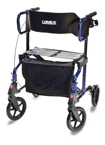 Graham-Field Lumex HybridLX - Silla con ruedas y transporte, color azul majestuoso, LX1000B