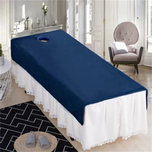 Vista 12 de Darley Funda de sábanas de belleza suave con agujero facial, funda de sábana de masaje reutilizable, sábanas de centro de spa, color sólido