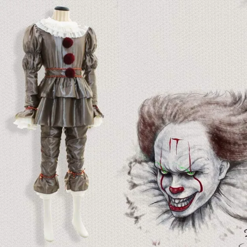 Vista 2 de Halloween Cosplay IT 2 Chapter Clown Outfit Deluxe Movie Costume Silver