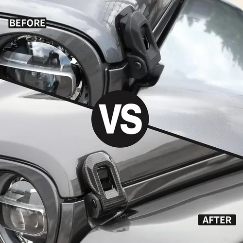 Vista 2 de Voodonala Para Jeep JL ABS Capó Cierres de Hebilla de Motor Cierre de Capó Cubierta Decoración Cubierta de Protección para Jeep Wrangler JL JLU