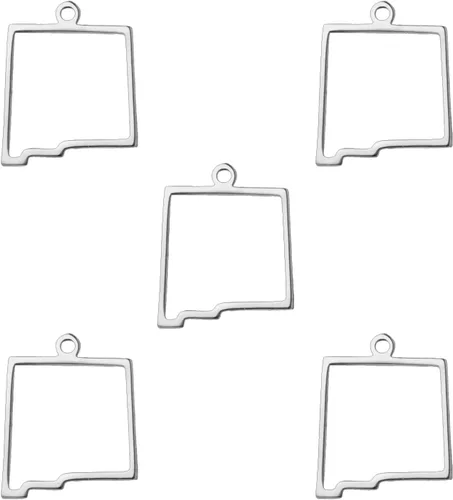Vista 60 de kkjoy 5 piezas de dijes de mapas de continentes huecos de EE. UU. con colgante para hacer joyas y manualidades, accesorios de mini dijes de acero