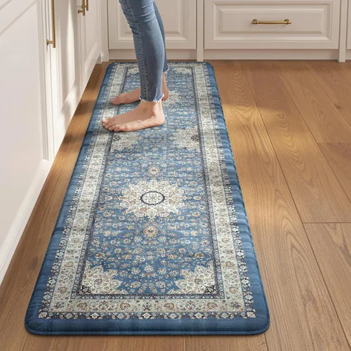 Vista 29 de Collive Alfombras y Tapetes Boho para Cocina 2 PIEZAS Alfombra Antifatiga Acolchada, Juego de 2 Alfombras de Cocina Impermeables Antideslizantes