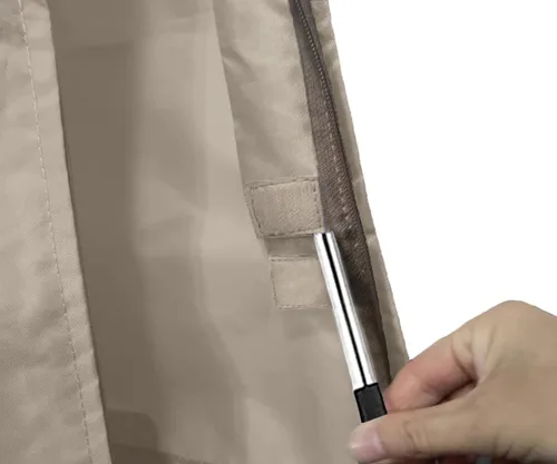 Vista 5 de Funda para sombrilla de patio de 6 a 9 pies, impermeable y duradera, con cremallera y varilla