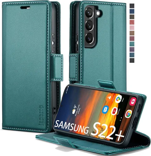 Vista 8 de Funda tipo cartera para Samsung Galaxy S22 5G con tarjetero y función atril, bloqueo magnético RFID, funda de piel con tapa para Galaxy S22 5G