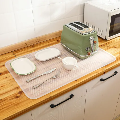 Vista 531 de MicoYang Alfombrilla de Silicona para Secar Platos de Múltiples Usos, Fácil de Limpiar, Ecológica, Alfombrilla de Silicona Resistente al Calor