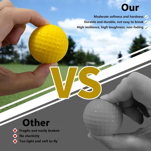 Vista 3 de Pelotas de práctica de golf de espuma, paquete de 16 o 54 pelotas de golf suaves de vuelo limitado, perfectas para práctica de swing en interiores