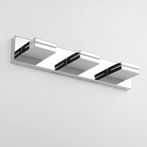 Vista 67 de SineRise Lámparas LED modernas para tocador de baño (3 luces, 24 pulgadas), accesorios de iluminación de pared de acrílico moderno dorado mate sobre