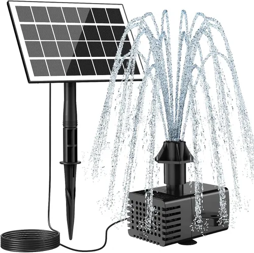 Vista 14 de Jutai La fuente solar funciona en días nublados con batería de reserva de 2000 mAh, panel de vidrio de 3.5 W, kit de bomba de agua con ventosa