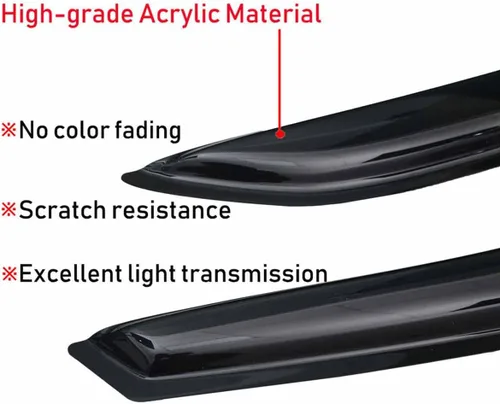 Vista 4 de Deflector de ventana con cinta adhesiva para 2002 2003 2004 2005 2006 2007 2008 A-u-di A4/S4/Rs4 Sedan visera de ventana Protector de lluvia humo