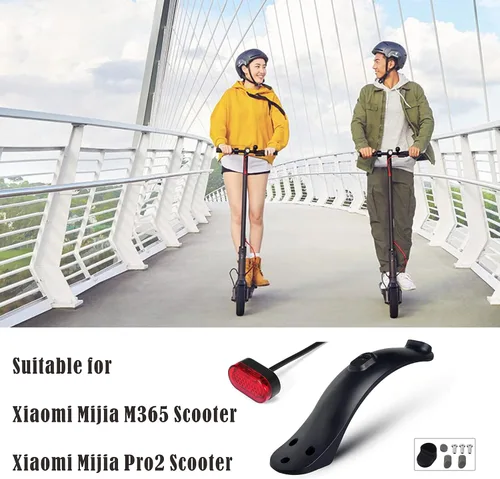 Vista 7 de Guardabarros trasero para scooter eléctrico compatible con Xiaomi 1S M365 Pro, guardabarros trasero para scooter eléctrico con luces traseras, pieza