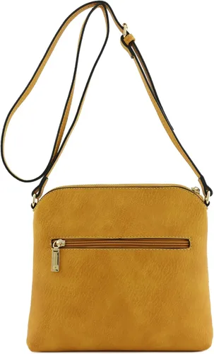 Vista 5 de Bandolera o bolsa mediana con patrón triangular, de estilo cruzado, acolchada y con borla