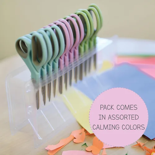 Vista 5 de ECR4Kids ELR-13212 SureGrip - Tijera para niños y aulas escolares, punta roma, surtido