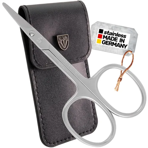 Vista 10 de 3 Swords Germany - Tijeras de acero inoxidable curvas combinadas para cutículas y uñas de calidad de marca (1 pieza) con estuche para manicura