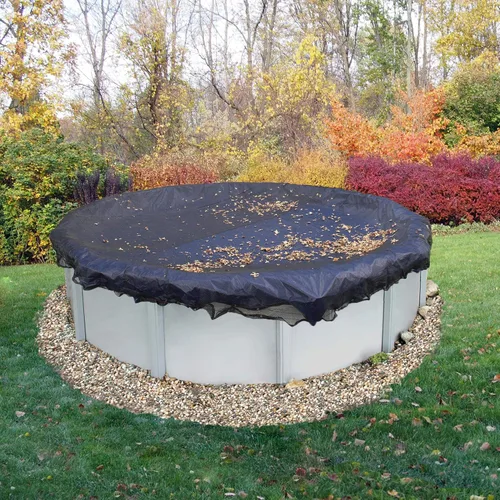 Vista 2 de Cubierta de red oval contra hojas para albercas elevadas o por encima del piso, Negro