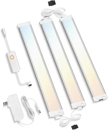 Vista 10 de MYPLUS Panel de luces para debajo del gabinete de 12 pulgadas, iluminación súper brillante para debajo de la encimera con 84 LED, blanco cálido