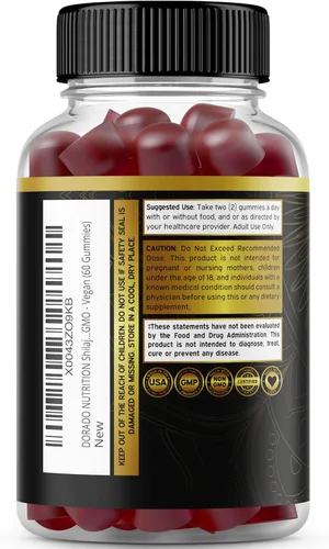 Vista 6 de DORADO NUTRITION Gomitas Shilajit para hombres y mujeres (60 gomitas) y ADK Gummies Vitamina D3 K2 Gummies (60 gomitas sin azúcar)