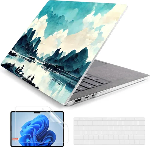 Vista 41 de Batianda Funda personalizable para portátil Microsoft Surface 5 4/3 de 13,5 pulgadas con reposamanos Alcantara modelo 1950/1867, carcasa rígida