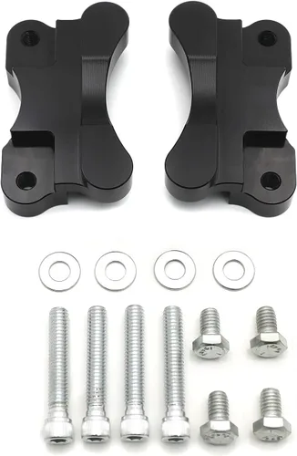 Vista 4 de H2702- Soporte de montaje para adaptador de guardabarros a horquilla negro compatible con Harley FLST 86-14 con rueda de 21 pulgadas