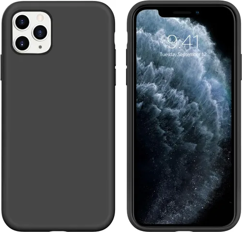 Vista 9 de GUAGUA Funda compatible con iPhone 11 Pro Max de 6.5 pulgadas, silicona líquida, goma de gel suave, forro de microfibra delgada, con textura, a