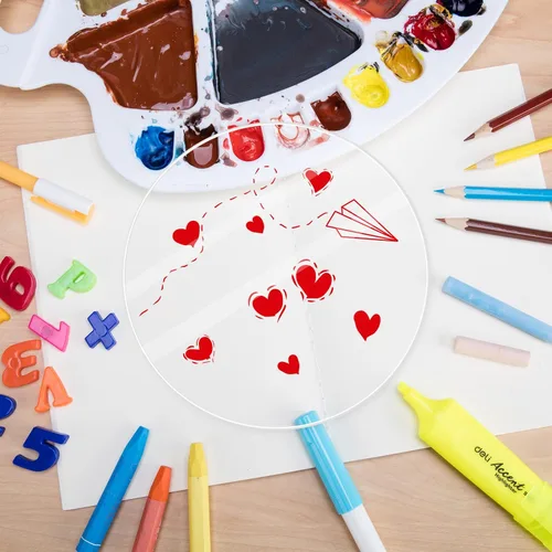 Vista 3 de iCAGY Hoja de Acrílico Redonda de 1/4 Pulgada de Grosor 4 Pulgadas de Diámetro Hojas de Plexiglás Transparentes Círculo Espacios en Blanco Disco