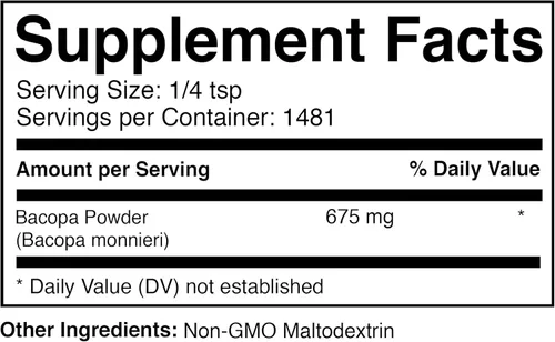 Vista 2 de Prescribed For Life Bacopa Powder 4:1 Brahmi Powder para cabello lustroso natural Suplementos de hierbas ayurvédicas para la salud general
