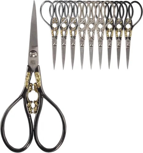 Vista 86 de JubileeYarn - Tijeras de bordado con motivo de sol, color negro, 1 par