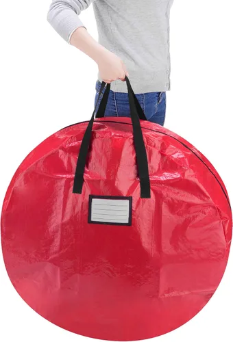 Vista 5 de Elf Stor - Bolsas de almacenamiento para árbol de Navidad y coronas, juego de 2 unidades, para árboles artificiales de 9 pies y coronas navideñas