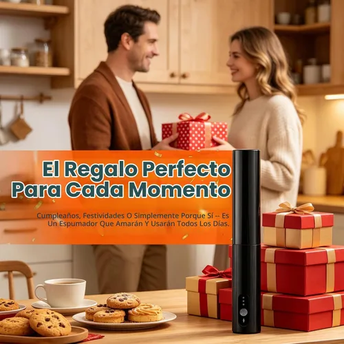 Vista 9 de TonJin Espumador de leche recargable de mano con cubierta de viaje, batidor eléctrico ajustable de 3 velocidades para café, café con leche