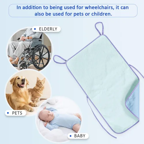 Vista 6 de Almohadilla de incontinencia altamente absorbente para silla de ruedas para ancianos, almohadillas impermeables de 4 capas, suave, lavable