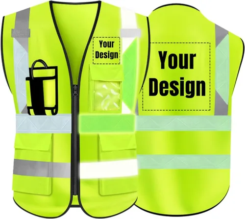 Vista 35 de YOWESHOP El chaleco reflectante de la seguridad de la alta visibilidad modifica el uniforme al aire libre del trabajo