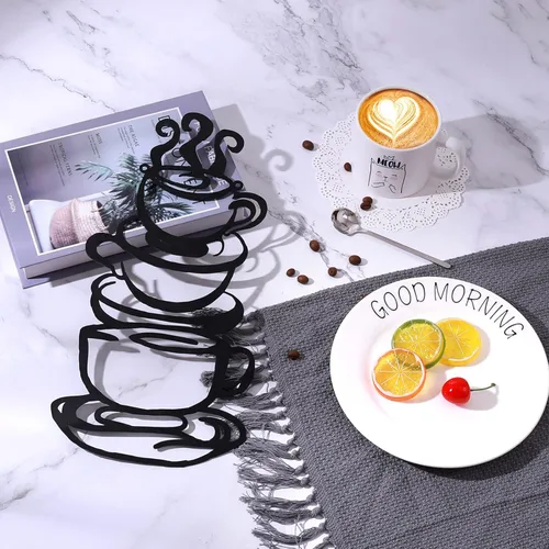 Vista 6 de Arte de pared de metal para taza de café, decoración de restaurante de cocina de granja, letrero de cafetería, negro