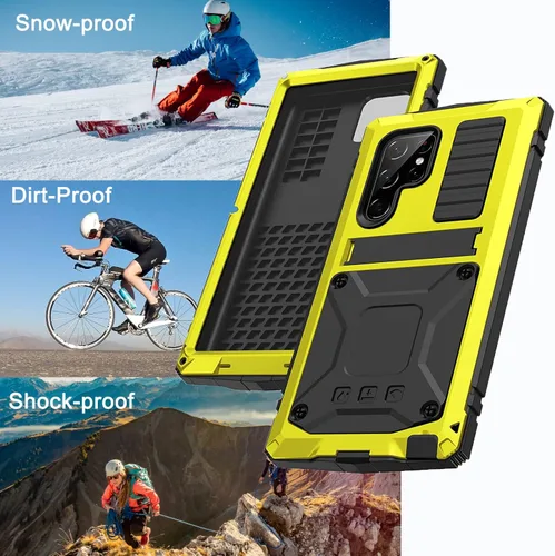 Vista 5 de NINKI Funda compatible para Samsung Galaxy S22 Ultra 5G con protector de pantalla, 6 pies, resistente a caídas de grado militar, funda protectora