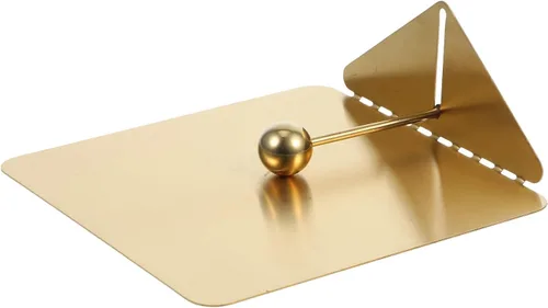 Artibetter Stainless Steel Napkin Holder Flat Napkin Dispenser with Weighted Arm, Large Gold Paper Towel Stand for Kitchen, Dining Table, and