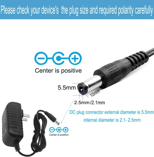Vista 3 de Fuente de alimentación de 12 V CC, adaptador universal de CA de 1.5 A, 100-240 50/60Hz a 12 voltios 1.5 amperios, cable adaptador de corriente CC