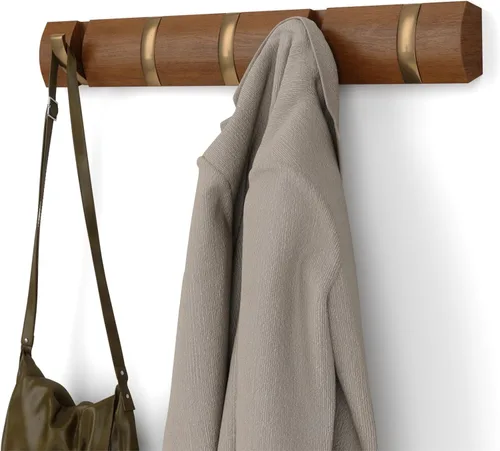 Vista 21 de Umbra Perchero de Pared Abatible Flip con 8 Ganchos – Almacenamiento Moderno que Ahorra Espacio para Sombreros, Chaquetas, Bolsas, Entrada