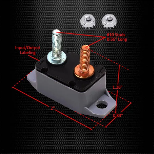 Vista 5 de Ampper Disyuntor de reinicio automático de 12 V a 24 V CC con perno de perno de cubierta para automóviles y más (5A, 2 unidades)