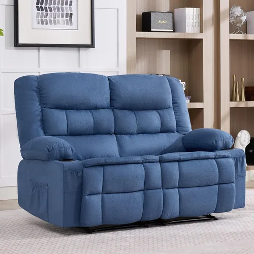 Vista 18 de Rocker - Silla reclinable con masaje y calor, mecedoras para sala de estar, silla ergonómica cómoda con portavasos y puerto de carga USB, bolsillos