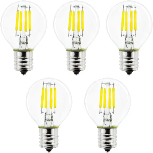 Vista 12 de Paquete de 2 bombillas LED E17 S11, bombilla de globo de base intermedia E17 de 4 W, luz diurna 5000 K, bombilla incandescente S11 G40 de 40 vatios